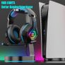 FREE EXPRESS SHIPPING Headset Stereo Surround Sound Gaming Headphones with Breathing RGB Light & Adjustable Mic for PS4 PS5 PC Xbox One Laptop Mac Image 3