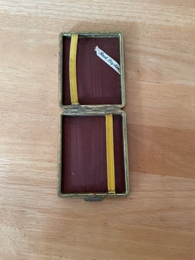 Pigskin cigar case , brass edged 1950s/60s