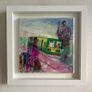 Framed Original Painting Seapoint Dublin Dart and Henry Moore Sculptures Original Gift Image 7