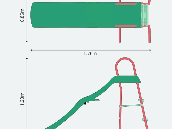 Haumea Freestanding Childrens 6ft Slide and Climbing Ladder - Suitable for 3 years Plus and Max User 50kg - 1 Year Warranty (Green Orange)