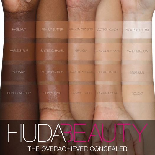 Huda Beauty 100% genuine full size overachiever concealer granola, salted caramel, toasted almond, caramel corn ,butterscotch , graham cracker