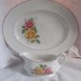 Staffordshire Floral Serving Plate  & Sauce  / Gravy Boat. Image 2