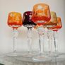 6 Pinwheel Star Crystal  cognac glasses Image 3