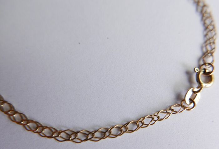 Vintage Solid 9ct Yellow Gold 375 Fancy Link Bracelet. Length 8" - 1,2g