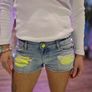 Women's blue neon yellow Shorts XS-34 Image 9