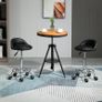 Set of 2 360 swivel rolling stools, seat adjustable 47-62H cm, chrome steel black synthetic upholstery Image 10