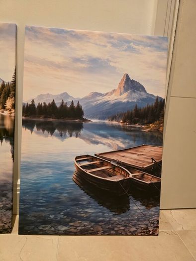 3 framed printed canvas 45x65cm