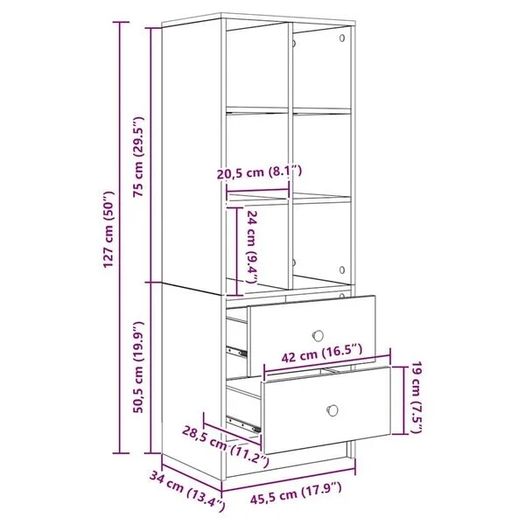 Desk with Drawer 2 pcs White