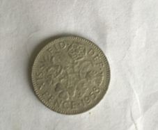 1958 British sixpence