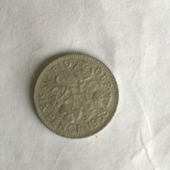 1958 British sixpence