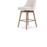 Cream Boucle Fabric Barstool Image 2