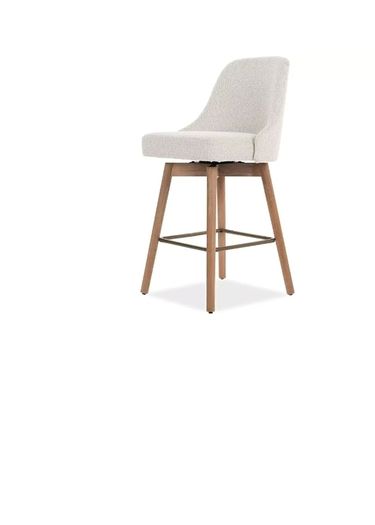Cream Boucle Fabric Barstool