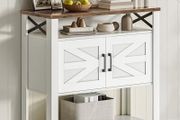 Vintage Console Table, 80 x 35 x 85 cm, White and Walnut