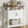 Vintage Console Table, 80 x 35 x 85 cm, White and Walnut Image 7
