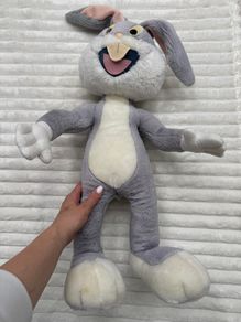 Bugs Bunny Vintage 1992 Plush Large approx. 30 Warner Bros Mighty Star Loony Tunes DAmaged eyes Dirty Used Please see pictures