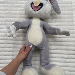 Bugs Bunny Vintage 1992 Plush Large approx. 30 Warner Bros Mighty Star Loony Tunes DAmaged eyes Dirty Used Please see pictures