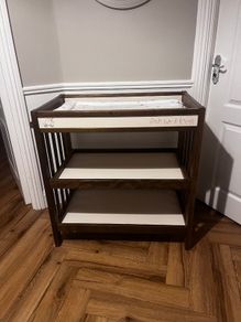 Wooden Baby Changing Unit with Shelves with Changing Mat