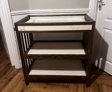 Wooden Baby Changing Unit with Shelves with Changing Mat