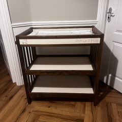 Wooden Baby Changing Unit with Shelves with Changing Mat