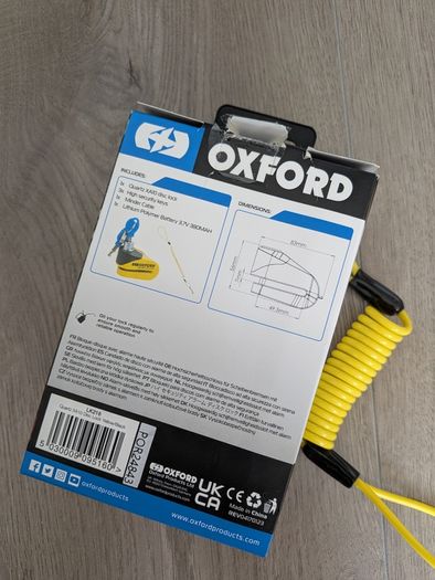Motorcycle Alarm disc lock Oxford Quartz XA10