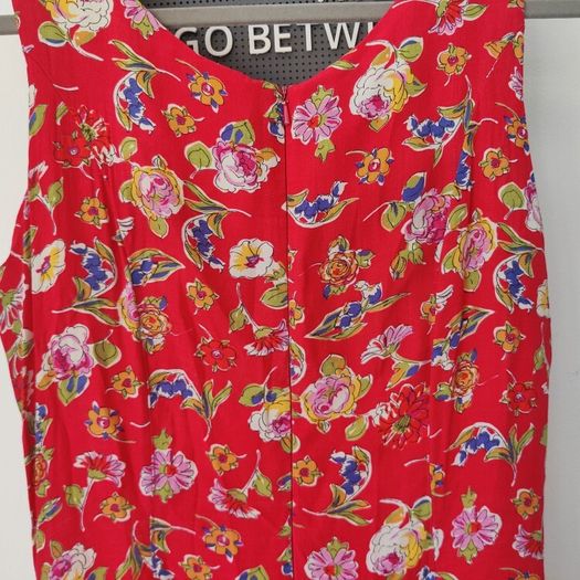 Vintage 1990s Dorothy Perkins red floral print grunge mini dress size 10 summer garden party festival holiday riot grrl