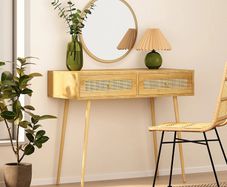 Gorgeous rattan dressing table with drawers