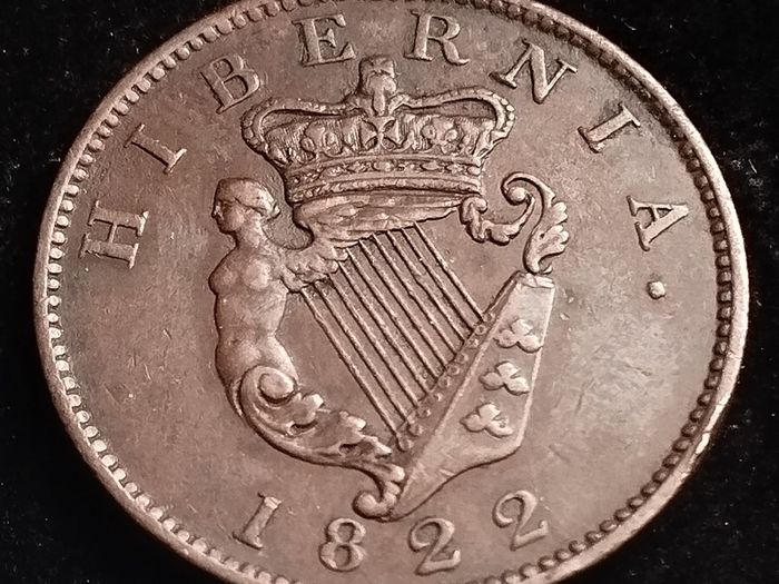 #652 - Hibernia - Ireland - 1822 - Half Penny