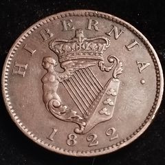 #652 - Hibernia - Ireland - 1822 - Half Penny