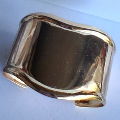 Gold Rim V Dip Cuff Bangle