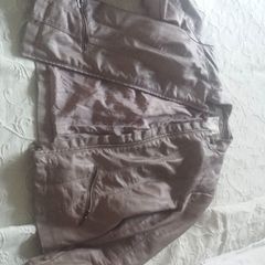 TAUPE Leather Look Bomber Jacket