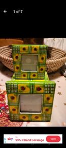 Vintage wooden frames set of 2. in paper Mache box made in India..