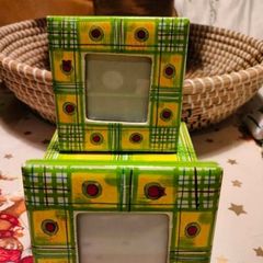 Vintage wooden frames set of 2. in paper Mache box made in India..