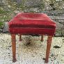 19th century mahogany footstool with original red velvet Image 2