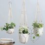 3 Pack Macrame Plant Hangers Indoor Hanging Planter Basket Flower Pot Holder Cotton Rope with Beads No Tassels, 58cm/73cm/89cm Image 4