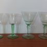 Two Pairs of Fabulous Vintage Cocktail/Liqueur/Small Wine Glasses in Clear and Green Glass, Unknown Makers, but Quality Hand Blown Glass Image 8