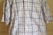 XXL White Blue Checked Shirt