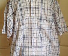 XXL White Blue Checked Shirt