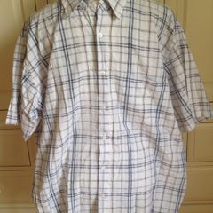 XXL White Blue Checked Shirt