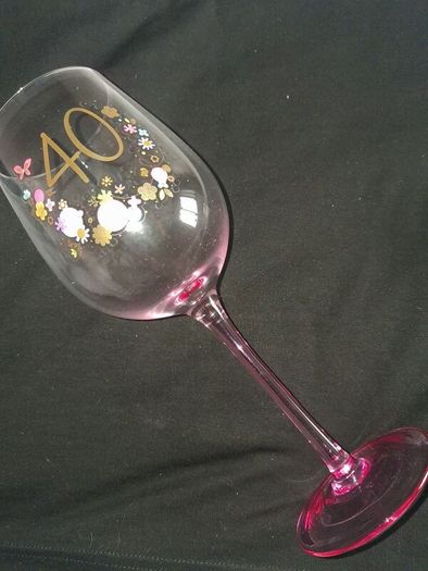 40th Birthday Wine Glass