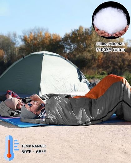 NEW SALE | Sleeping Bag Camping Sleep Bags: Sportneer Warm Sleeping Bags for Single Adults 3-4 Season Waterproof Lightweight Large Ultralight suit for Adult Man Fishing Travel Outdoor
