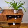 Mid-Century Cocktail Cabinet with gold-leafed backing vintage mirror Image 7