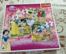 Disney Snow White jigsaw puzzle,3 in 1