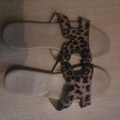 Leopard Print Flat Sandals