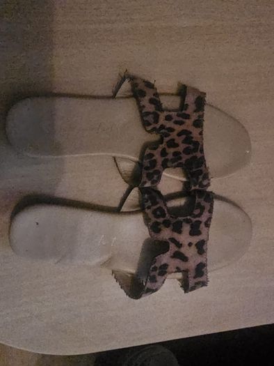 Leopard Print Flat Sandals