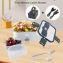 Electric Lunch Box 80W Food Heater 1.8L Large Capacity Heated Lunch Box 3 in 1 12V/24V/110-230V Portable Lunch Warmer for Car/Truck/Home/Office with Carry Bag and Fork and Spoon (Gray) Image 4