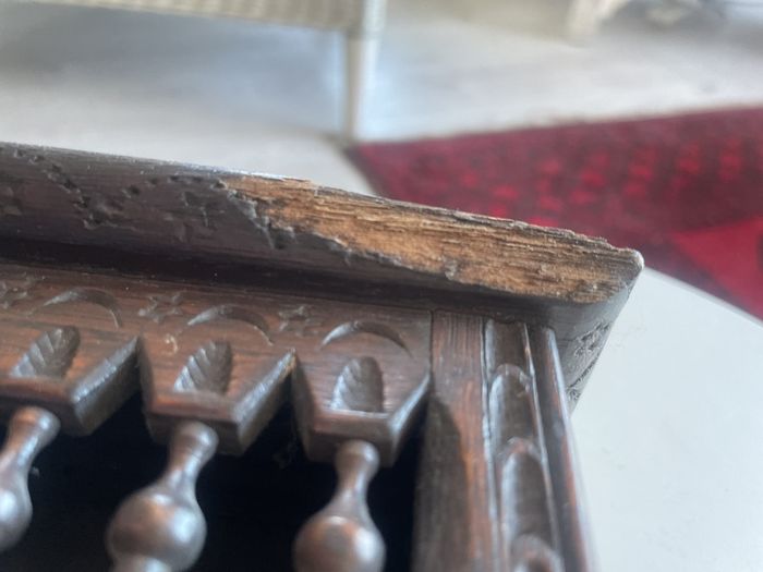 Antique Hand Carved Tall wooden Trinket