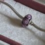 Pandora purple stepping stones murano glass charm very good condition hallmarked Image 2