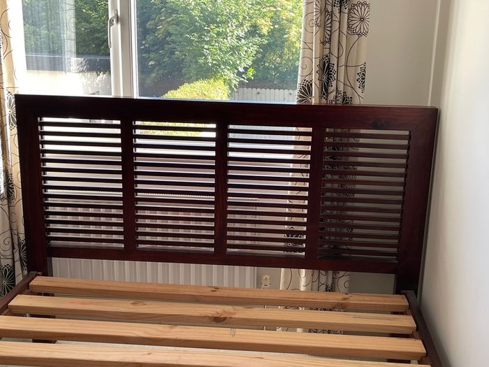 Solid wood bed
