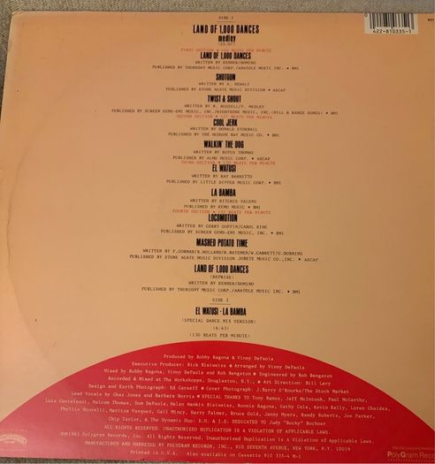 Rags and Riches Land of 1000 Dances 1983 US Vinyl