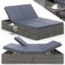 Double Sun lounger with table attached Sun Lounger for 2 People with Folding Table Garden Lounger 7 cm Cushions Weatherproof 400 kg Load Capacity Recliner Adjustable Image 3